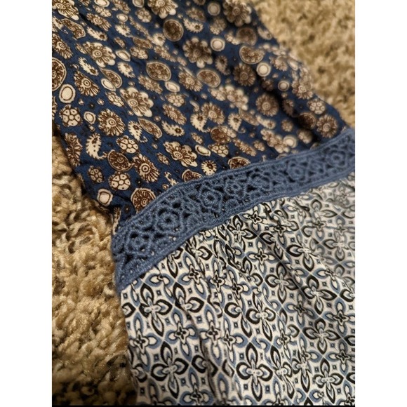 Mittoshop Bohemian Tunic Style Tie Blouse Bell Bottom Flare Sleeves women medium - Picture 7 of 8